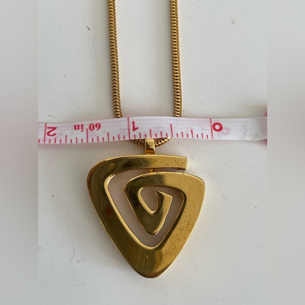 GIVENCHY Gold Tone Pendant Necklace - Picture 7 of 9